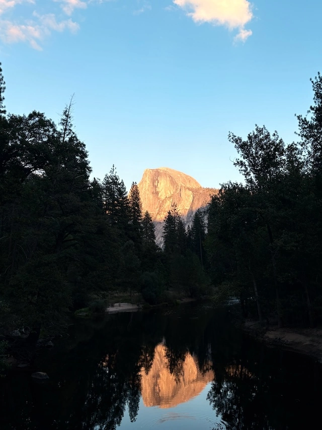 A granite dome above a valley