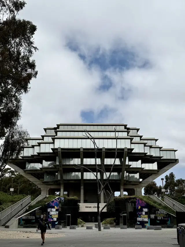 A library wall in late afternoon